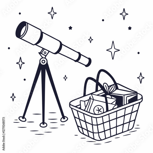telescope vector illustration