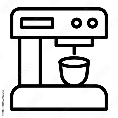 Coffee Maker Vector Line Icon Design