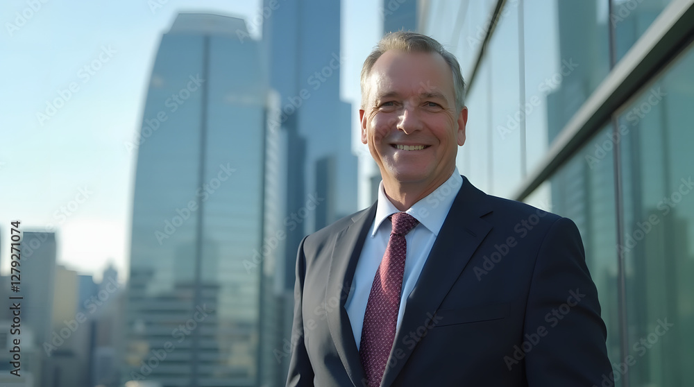 Fototapeta premium businessman in front of building