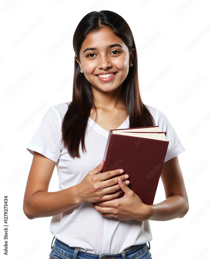 Beautiful student on white background Beautiful student on white background