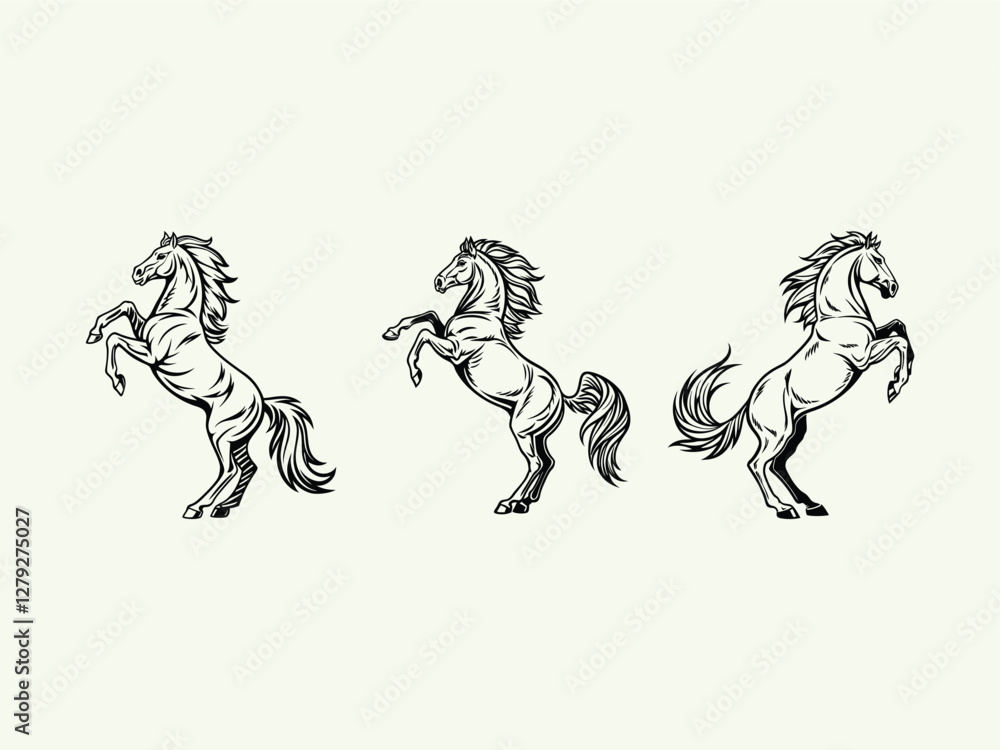 Obraz premium Hand-Drawn Outline Illustration of a Horse Design