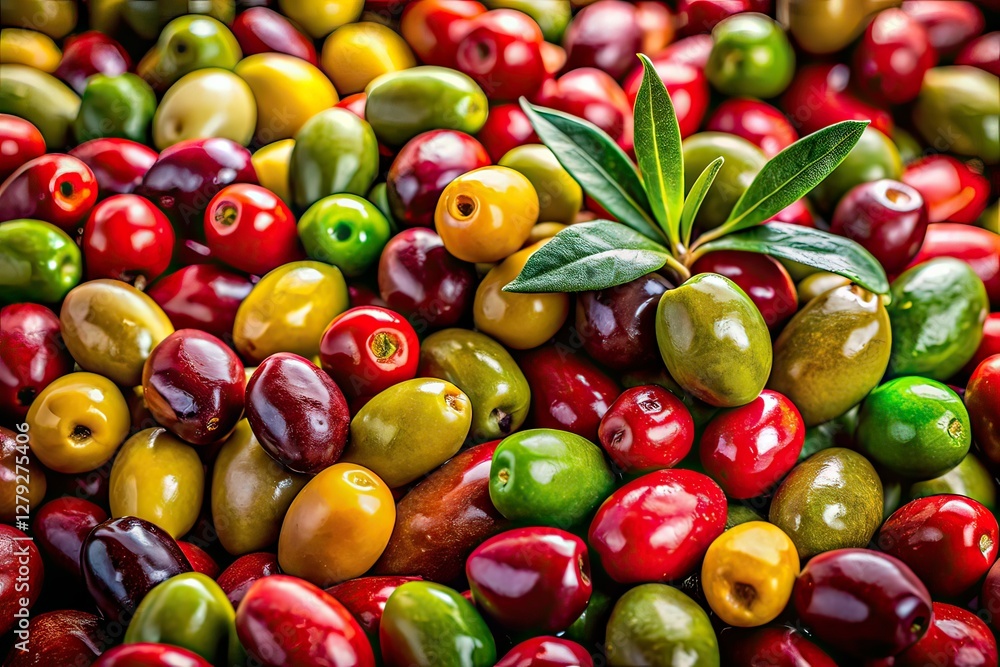 Panoramic Red and Green Olives, Food Photography, Gourmet Olives, Fresh Olives, Vibrant Produce, Culinary Still Life, Olive Oil, Mediterranean Food, Healthy Snacks, Delicious Olives Panoramic Red and Green Olives, Food Photography, Gourmet Olives, Fresh Olives, Vibrant Produce, Culinary Still Life, Olive Oil, Mediterranean Food, Healthy Snacks, Delicious Olives
