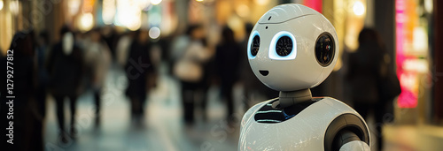 Wallpaper Mural A robot artificial intelligence gives a press release to people Torontodigital.ca