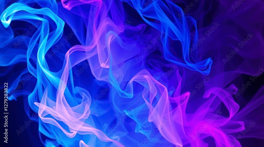 Obraz premium Abstract Blue Purple Smoke Waves Wallpaper Background