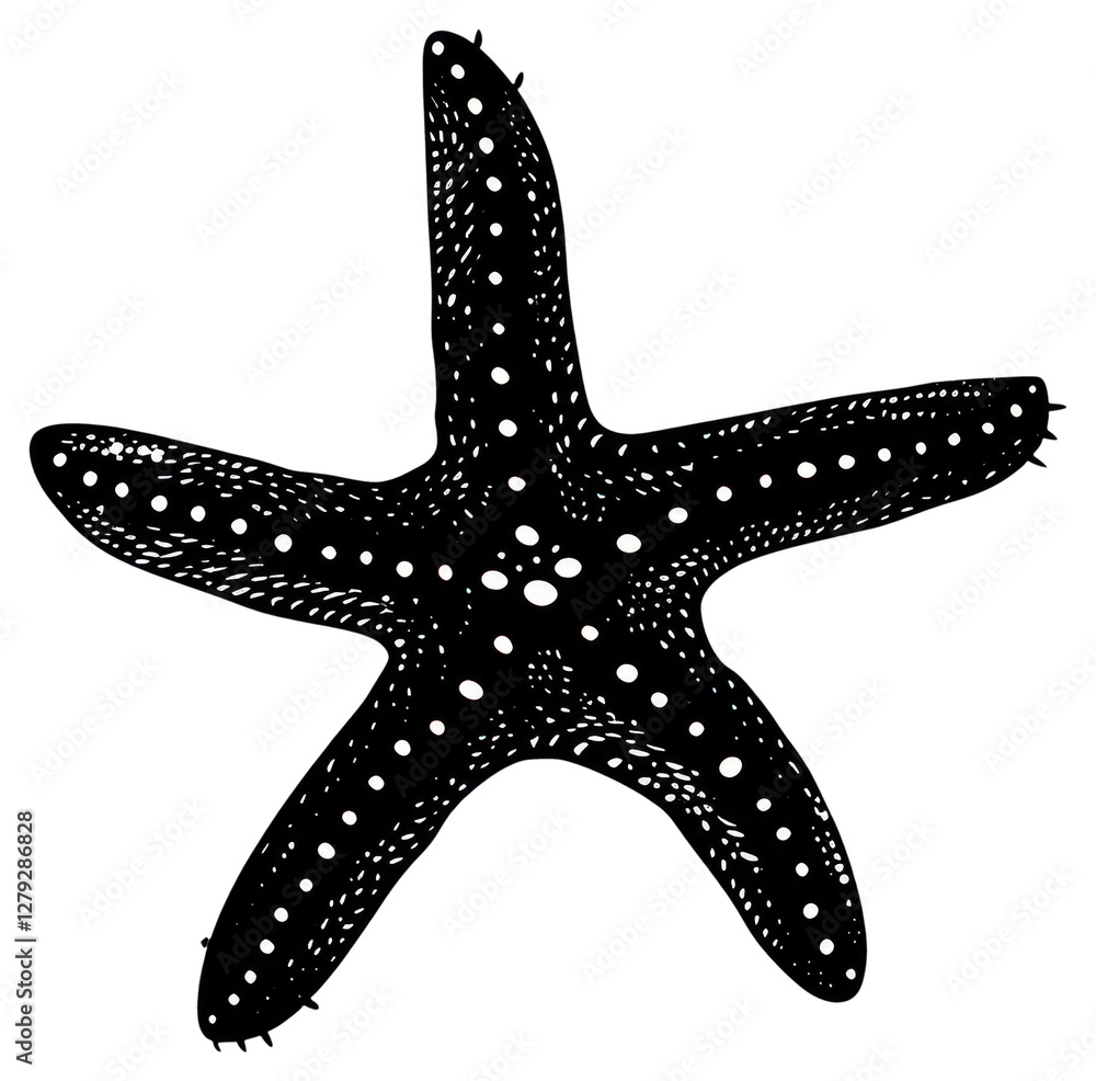 PNG Intricate black starfish illustration PNG Intricate black starfish illustration