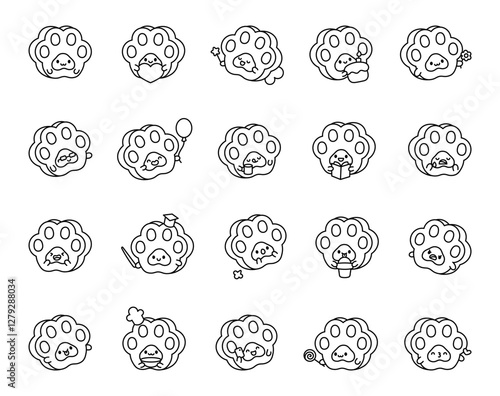 A delightful set of cartoon animal taba paw illustrations featuring various emotions and creative character designs to inspire ideas for versatile projects and storytelling visuals.
