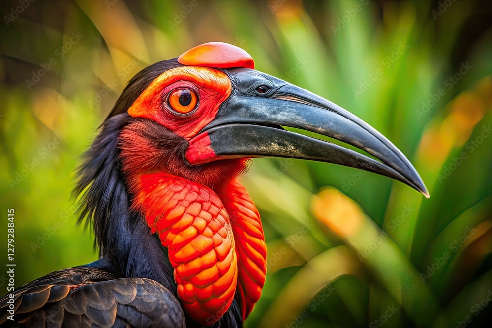 Obraz premium Southern Ground Hornbill Portrait - Food Photography Style AI Art