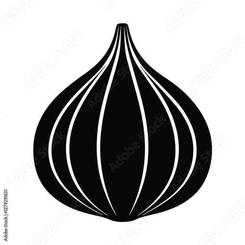 onion silhouette isolated on a white background