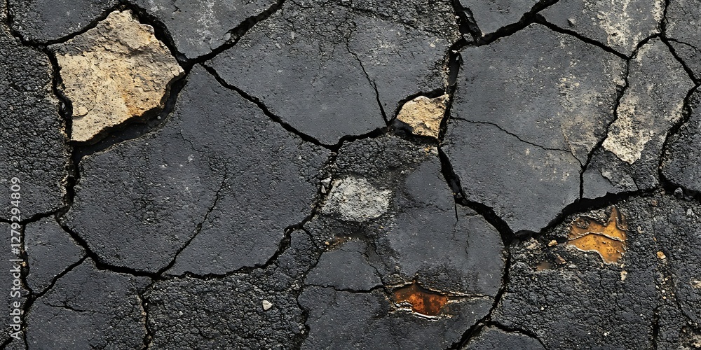 Obraz premium Dried cracked asphalt texture