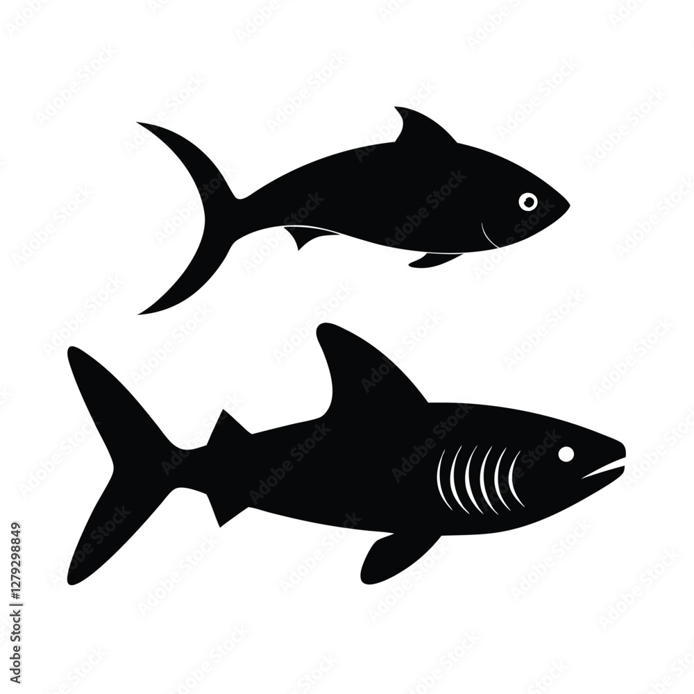 Fototapeta premium silhouette-vector-illustration-of-a-bonefish-and