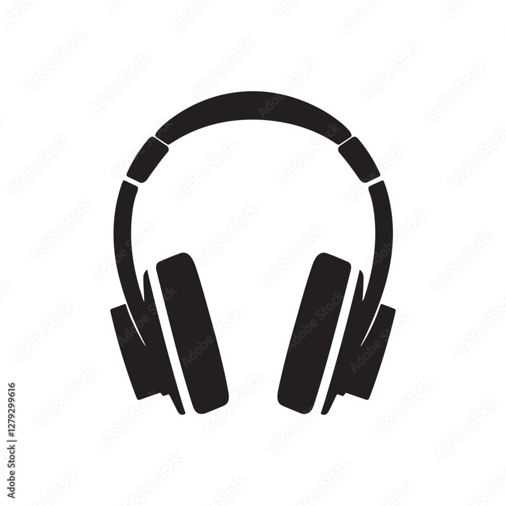 vector of black silhouette of headphone vector of black silhouette of headphone