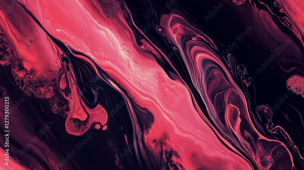 Obraz premium Stunning abstract art print. A high-quality photo of an original abstract painting, capturing the smooth marble-like texture created on high-quality paper.
