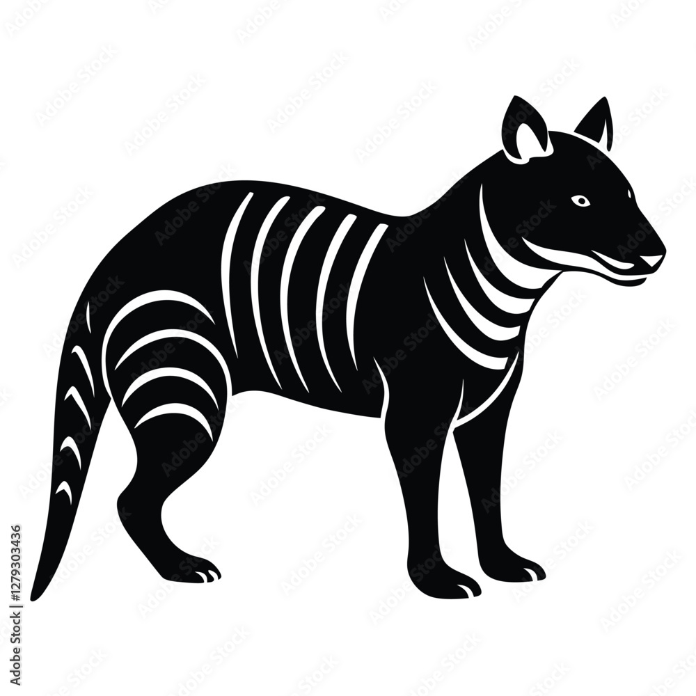 Obraz premium tasmanian tiger vector illustration