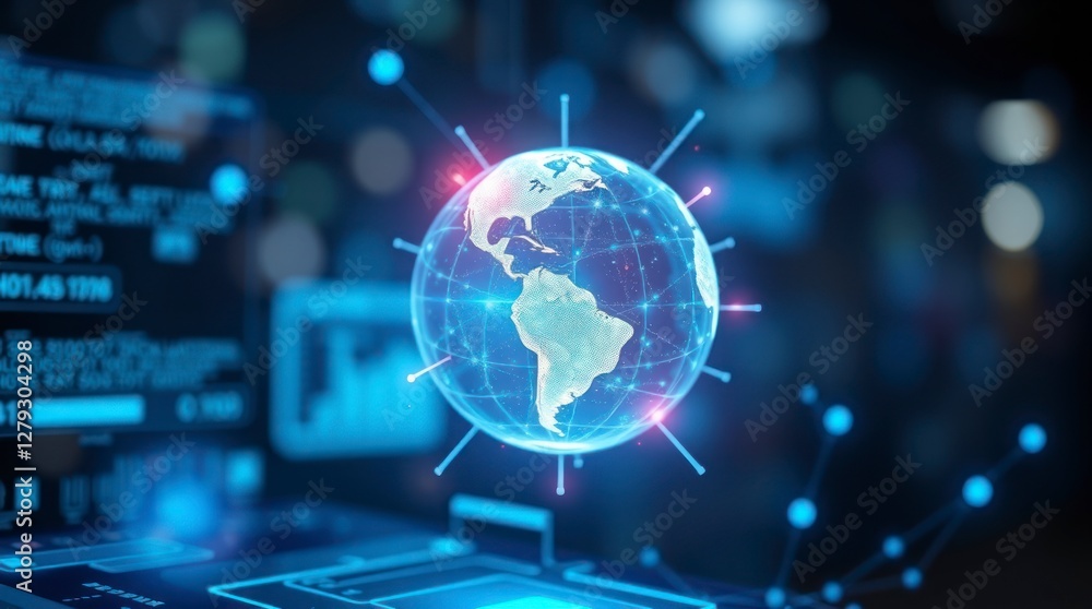 Global Network Digital Globe Futuristic Technology Image Global Network Digital Globe Futuristic Technology Image