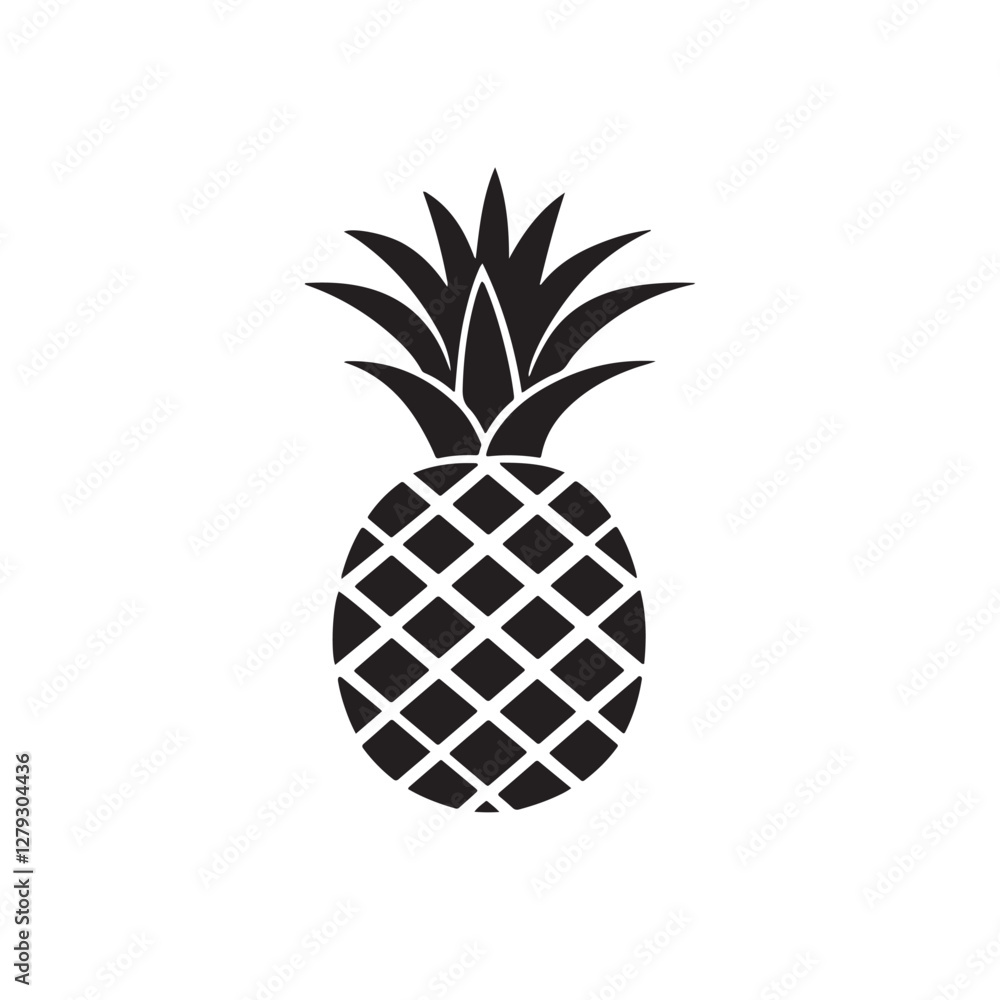 vector of black silhouette of pineapple vector of black silhouette of pineapple