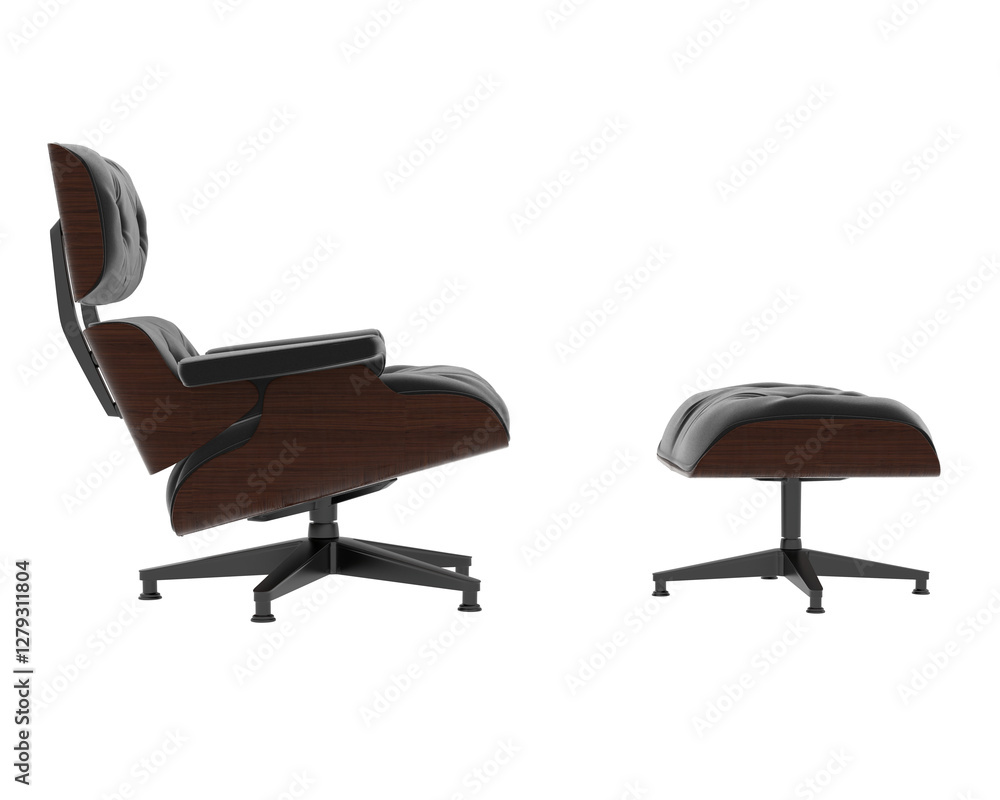 Fototapeta premium Modern Lounge Chair with Matching Ottoman