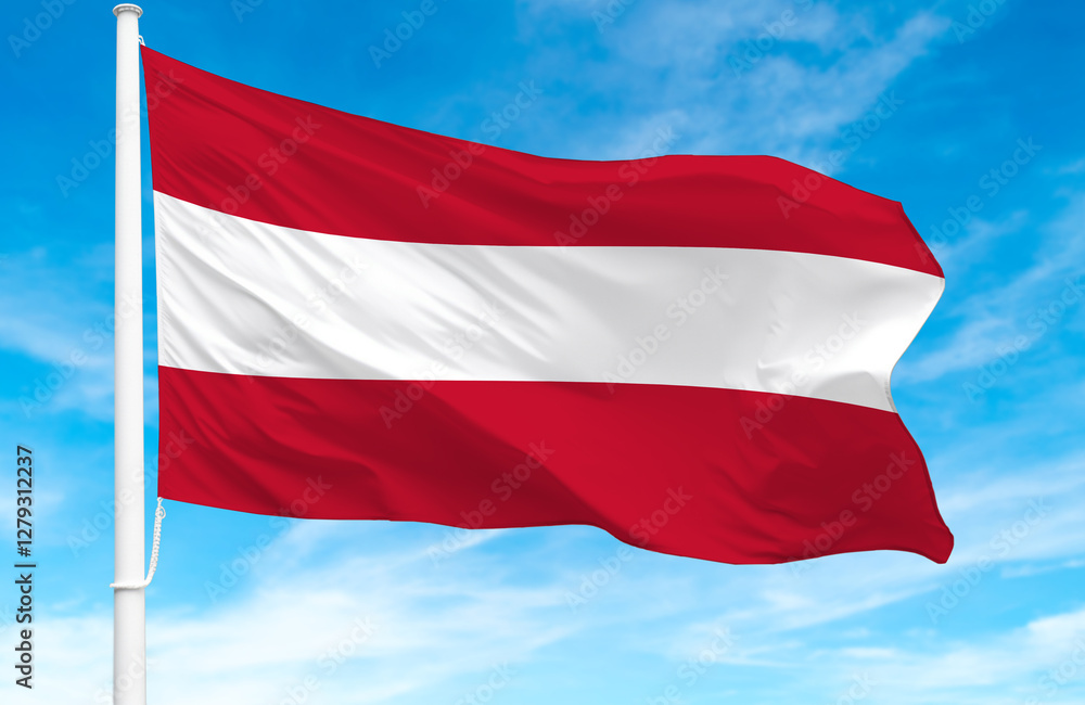 Flagpole with the flag of Austria 3D Rendering Flagpole with the flag of Austria 3D Rendering