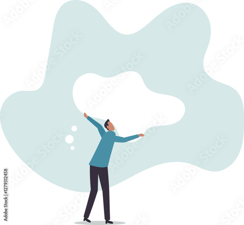 Over thinking, obsessive in work or too many problems that cannot make decision .business concept.flat character.
