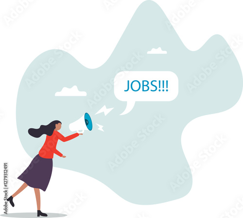 Job advertising or vacancy announcement, human resources recruitment, job communicate or hiring opportunity,business concept.flat character.