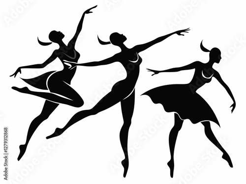 Elegant Ballet Dancers Silhouettes.