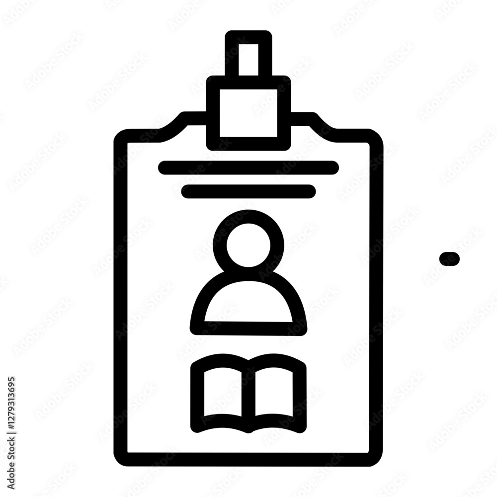 Library Card Vector Line Icon Design Library Card Vector Line Icon Design