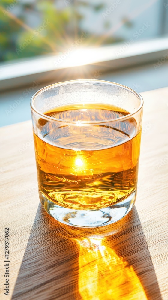 Turmeric spiced tea in a glass rustic wooden table drink photography soft evening light top angle view natural wellness concept Turmeric spiced tea in a glass rustic wooden table drink photography soft evening light top angle view natural wellness concept