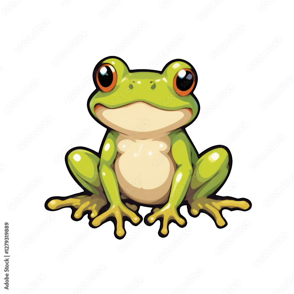 Obraz premium green frog isolated on white