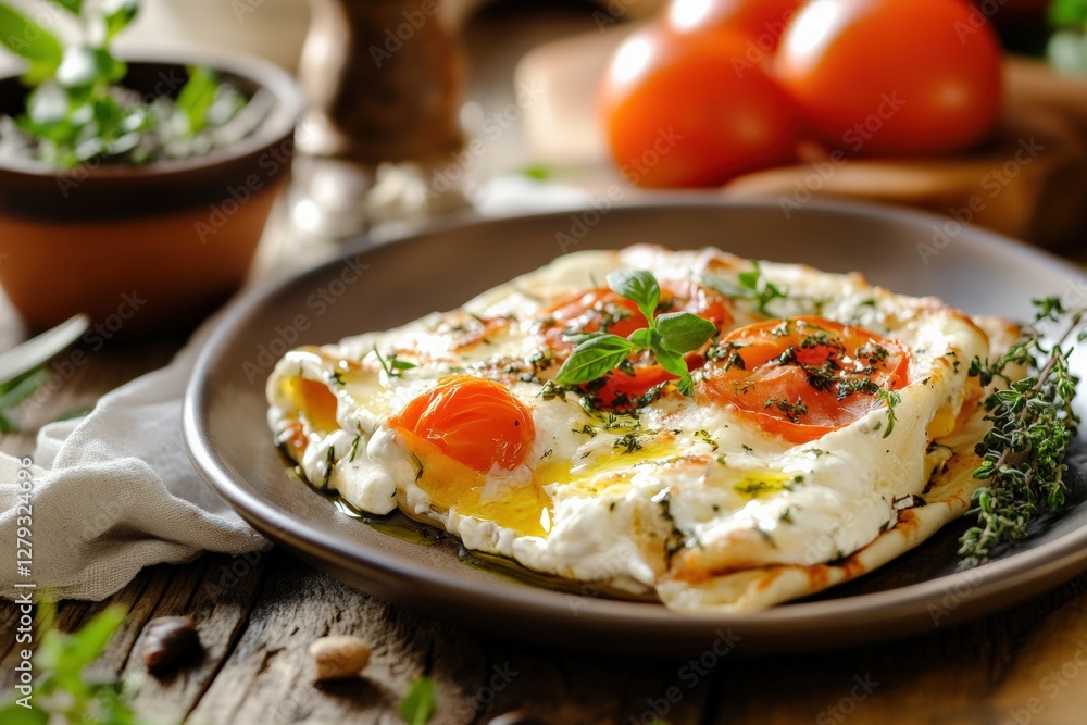 Bright and inviting breakfast with fresh ingredients served on a rustic wooden table. Generative AI Bright and inviting breakfast with fresh ingredients served on a rustic wooden table. Generative AI