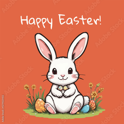 easter bunny artwork vector