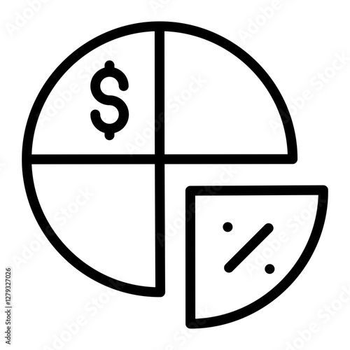 Dividend Vector Line Icon Design