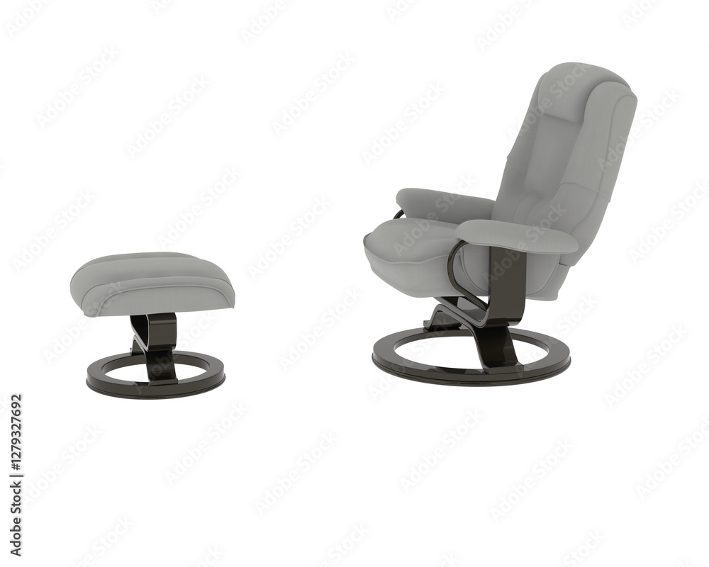Ornate Metal-Framed Reclining Lounge Chair isolated on background. 3d rendering - illustration Ornate Metal-Framed Reclining Lounge Chair isolated on background. 3d rendering - illustration