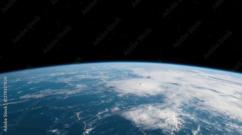 Obraz premium Earth from Space, View of Clouds, Space Exploration, Background for Presentation