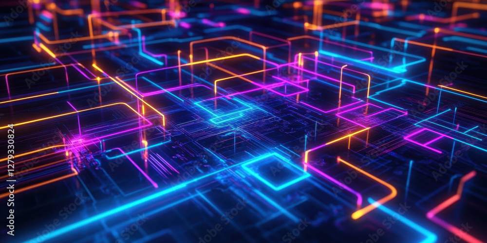 Obraz premium abstract digital technology background, artificial intelligence