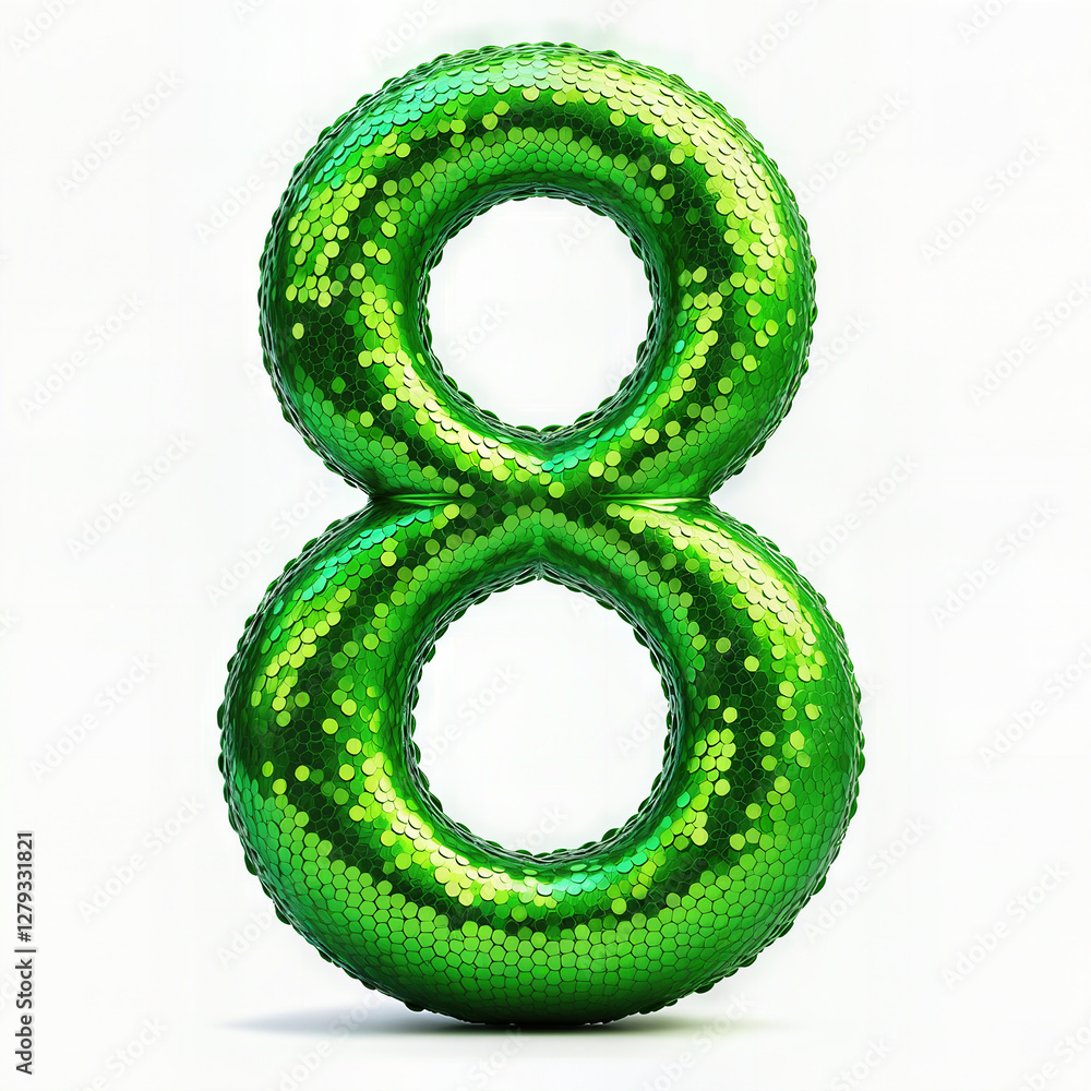 Greeting card for 8 years. Celebrate a special birthday with this glittering green number eight. Greeting card for 8 years. Celebrate a special birthday with this glittering green number eight.