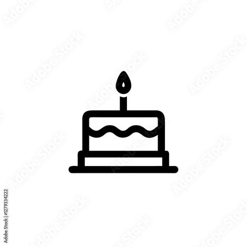 birthday cake pictogram on transparent background 
