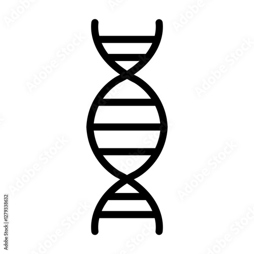 DNA Strand Vector Line Icon Design