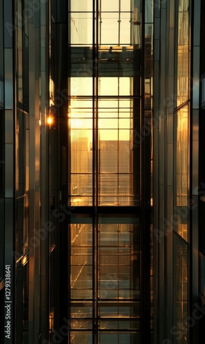 Wallpaper Mural Abstract modern glass office building in downtown, view from below Torontodigital.ca
