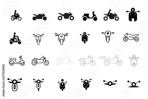 Motorcycle, Bike Transport Icon. Black simple thin line icon vector illustration