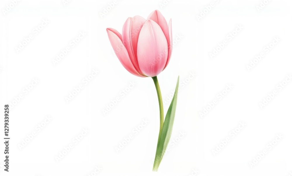 Delicate pink tulip against a soft backdrop Delicate pink tulip against a soft backdrop