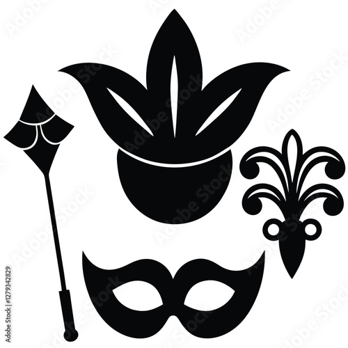 Beautiful Female Mask vector icon art illustration, mask icon vector art, modern and stylish mask.