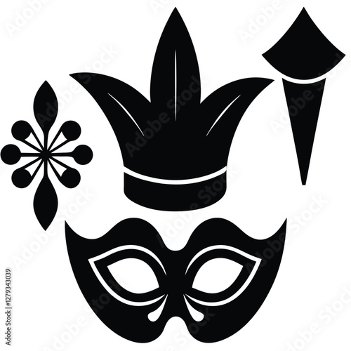 Beautiful Female Mask vector icon art illustration, mask icon vector art, modern and stylish mask.