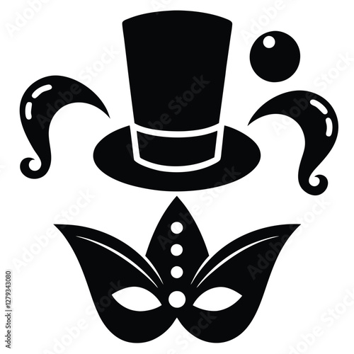 Beautiful Female Mask vector icon art illustration, mask icon vector art, modern and stylish mask.