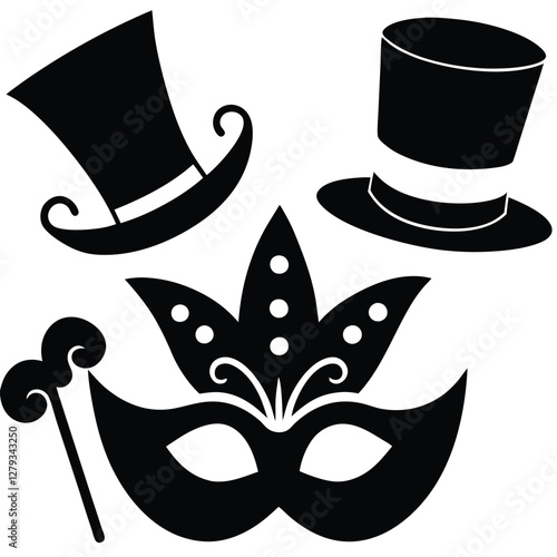 Beautiful Female Mask vector icon art illustration, mask icon vector art, modern and stylish mask.