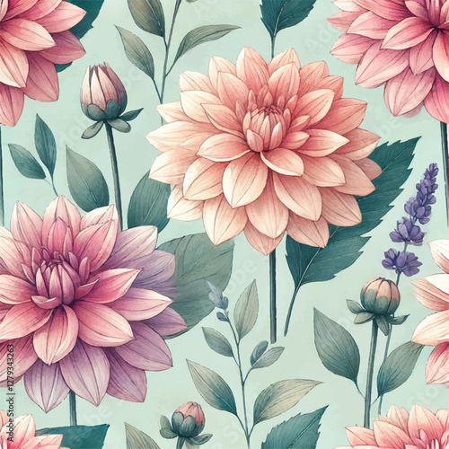 Chrysanthemum Collection Print Design in Vector