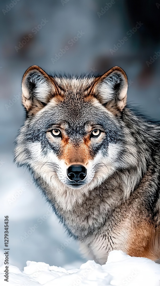 A close-up of a majestic wolf displaying fierce beauty. A close-up of a majestic wolf displaying fierce beauty.