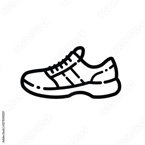 Casual Running Shoe Outline Icon Isolated On White Background