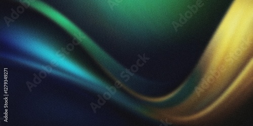 Emerald Green And Golden Yellow Smooth Gradient Background With Grainy Texture