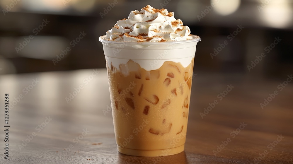 Refreshing Iced Coffee with Whipped Cream and Cinnamon Topping Refreshing Iced Coffee with Whipped Cream and Cinnamon Topping