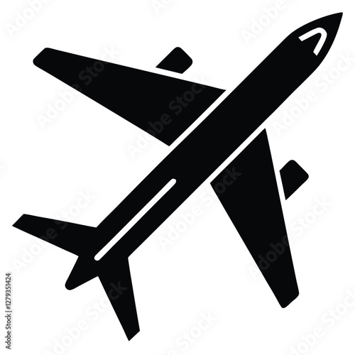 Soaring High: A Sleek Airplane Icon Representing Air Travel"