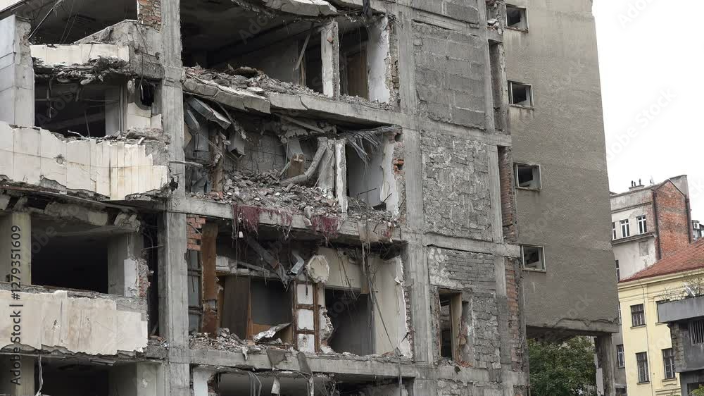 Ruins of Yugoslav Army headquarters in Belgrade in Serbia, bombed during a NATO campaign in 1999
Ruins of Yugoslav Army headquarters in Belgrade in Serbia, bombed during a NATO campaign in 1999